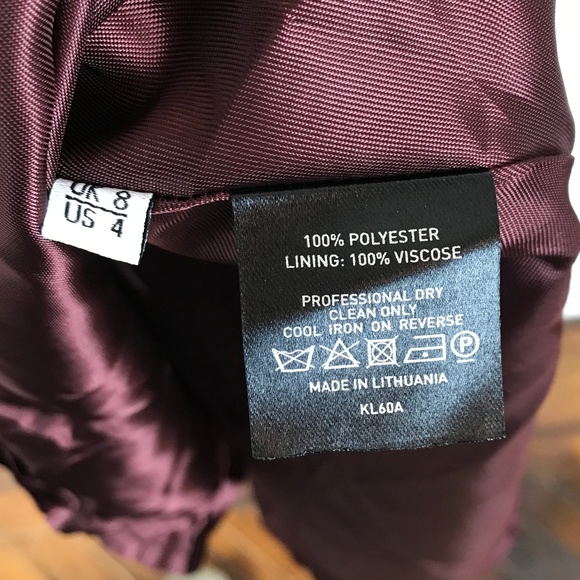 Iris & Ink Burgandy Crew Short Sleeve A-Line Dress - Picture 4 of 8